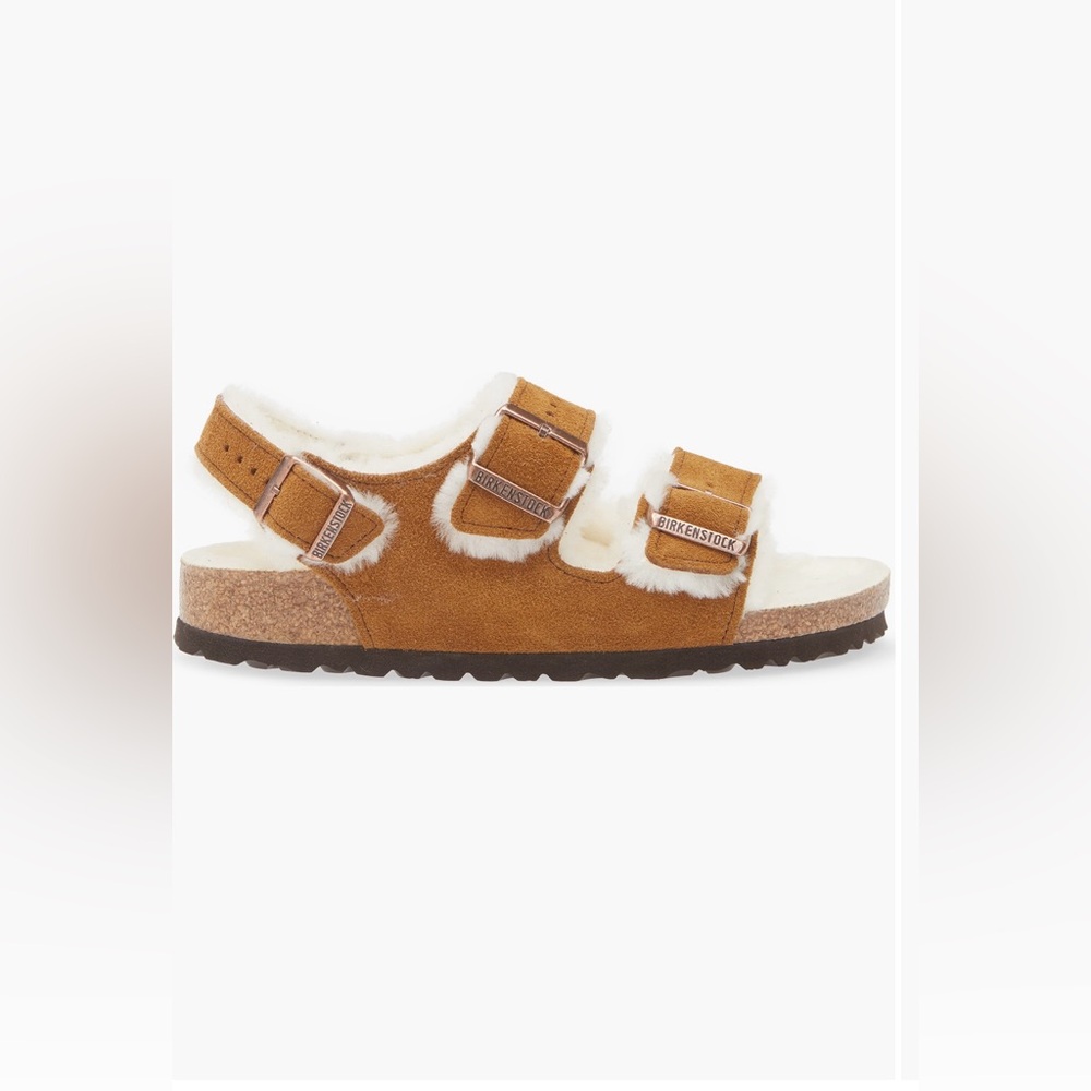 ▪️NIB Birkenstock Milano Suede Shearling Slingback Sandals